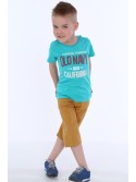 Jungen-T-Shirt mit Aufschrift, Mint NDZ4481 – Online-Shop – Boutique